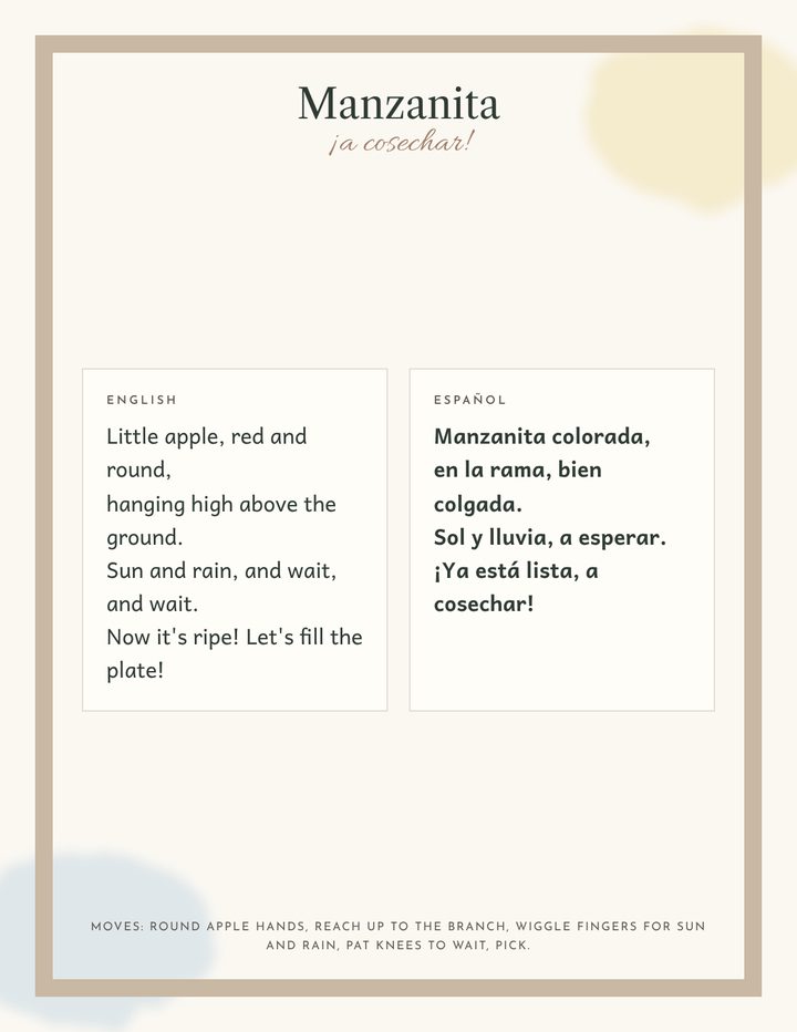 A short apple poem in English and Spanish